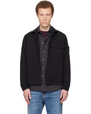 Stone Island ブラック 1200013 ストレッチ オーガニックコットン ツイル シャツ