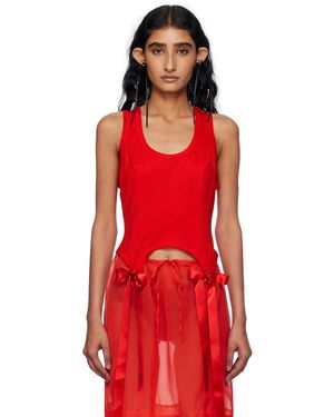 Simone Rocha Bow Tail Easy Tank Top - Red