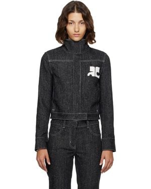 Courreges Denim Tweed Jacket - Black