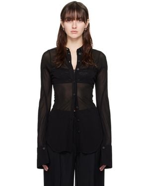 Mugler Black Sheer Shirt