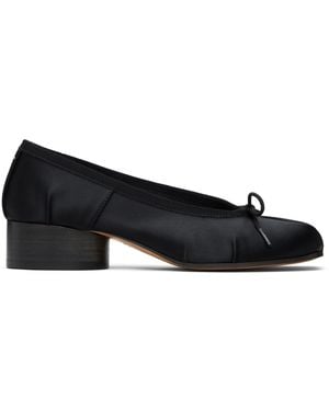 Maison Margiela Tabi Satin Ballerina Heels - Black