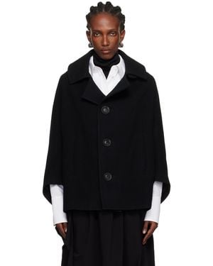 Y's Yohji Yamamoto Manteau Noir À Manches Raccourcies