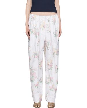OPEN YY Full Gather Floral Pants - Black