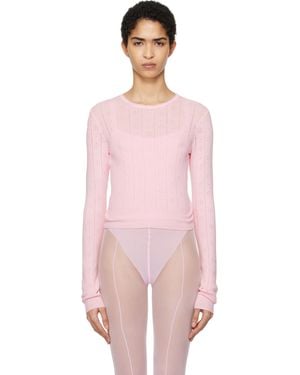 Skims ピンク Sweater Pointelle 長袖トップス