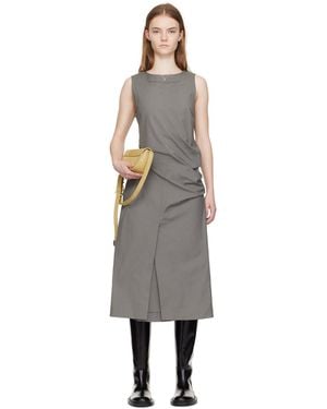 Commission Double Crewneck Midi Dress - Black