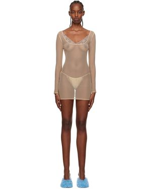 Vaillant Ssense Exclusive Tan Sheer Minidress - Black
