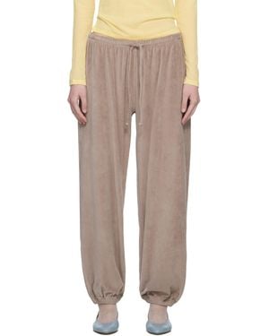 Baserange Taupe Velour Pillow Joggers - Multicolour