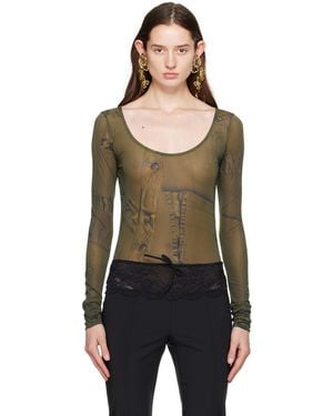 Blumarine Printed Bodysuit - Black