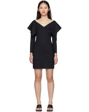 Rosetta Getty Fold Off-Shoulder Dress - Black