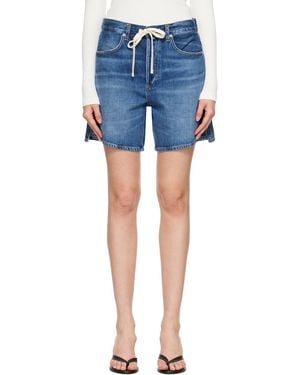 Citizens of Humanity Brynn Drawstring Denim Shorts - Blue