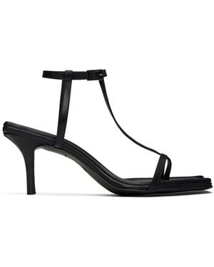 Juun.J Leather Heeled Sandals - Black