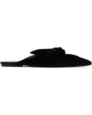 Lanvin Chaussures De Style Mules Midnight Step Noires En Velours À Boucle Décorative