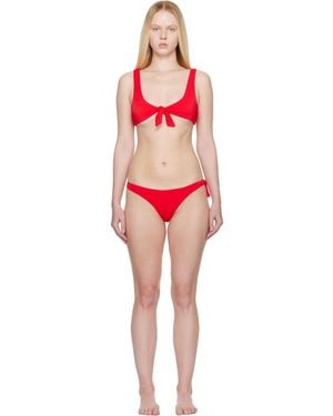 The Attico Self-Tie Bikini - Red