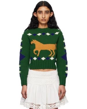 Bode Diamond Corral Jumper - Green