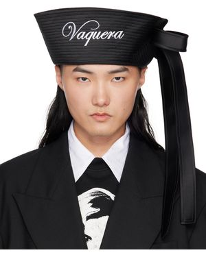 VAQUERA Chapeau De Marin Noir À Logo Brodé