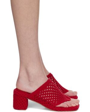 Isa Boulder Ssense Exclusive Knit Heeled Sandals - Red