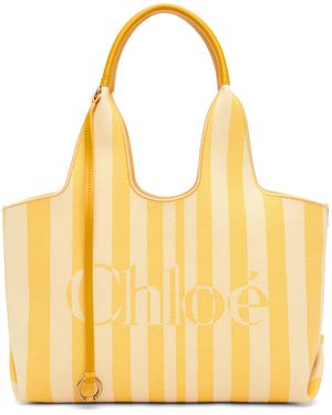 Chloé Stripy' East-West Tote - Yellow