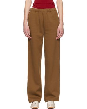 Skims Cotton Fleece Classic Straight Leg Lounge Trousers - Brown