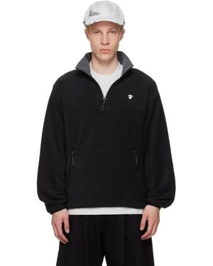 Aape By A Bathing Ape Aapenow Moonface Half-Zip Jumper - Black