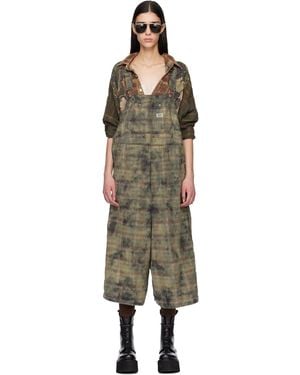 R13 Khaki Jumbo Overalls - Black