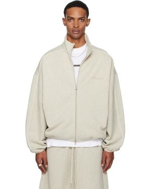Fear Of God Modern Fit Fleece Track Jacket - Natural