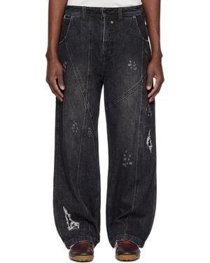 Professor.E Worn-Out Denim Jeans - Black