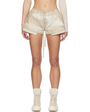 Rick Owens Hollywood Fog Boxer Denim Shorts - Natural