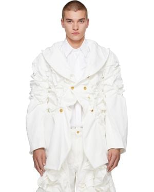 Comme des Garçons Polyester Heavy Kersey Blazer - White