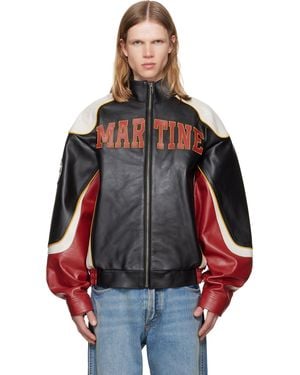 Martine Rose 'Special' Superbowl Leather Jacket - Black