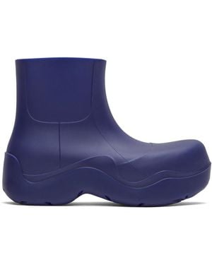 Bottega Veneta Bottes de pluie mauves à semelle puddle - Bleu
