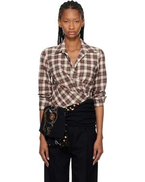 Dries Van Noten Off- & Fitted Flannel Wrap Shirt - Black