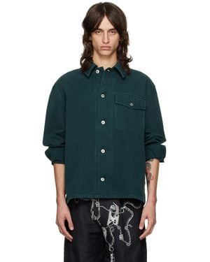 Burberry グリーン Ekd デニム オーバーシャツ - ブルー