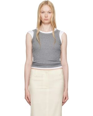AYA MUSE Ribbed High Neck Tank Top - Black