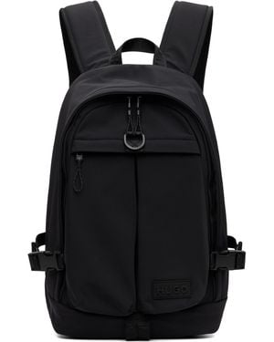 HUGO ブラック ロゴパッチ バックパック