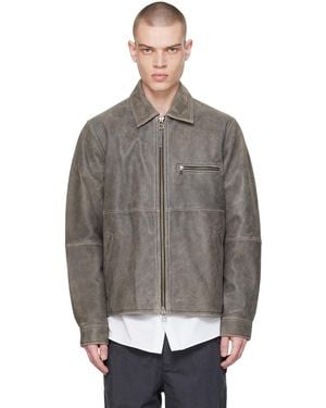 Samsøe & Samsøe Satom Leather Jacket - Gray