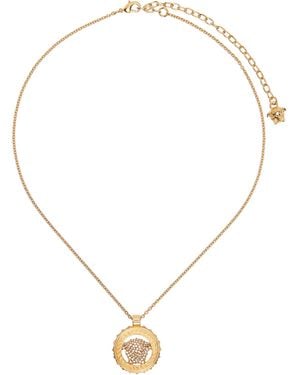 Versace Collier Doré À Logo Medusa '95 À Ornements Facettés - Neutre
