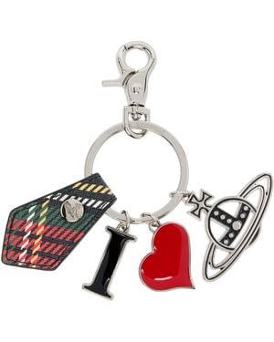 Vivienne Westwood ブラック 'I Love Orb' キーホルダー - レッド