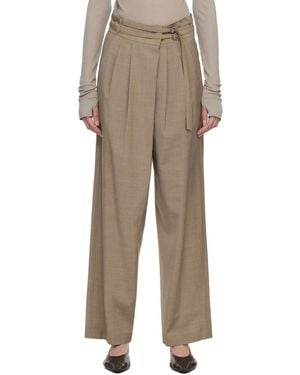 LE17SEPTEMBRE Overwrap Wide Trousers - Natural