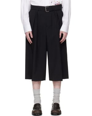 Dries Van Noten Wool Mohair Shorts - Black