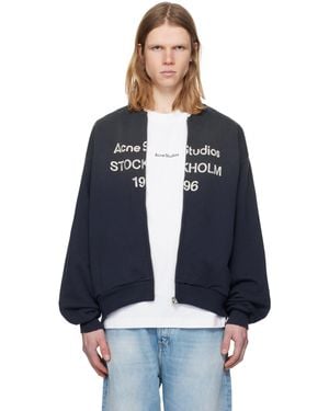Acne Studios Logo Zip Jumper - Blue