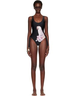 Chloé Maillot De Bain Une Pièce Noir À Découpes - Rouge