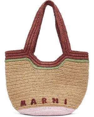Marni Paper Raffia Seaside Tote - Brown