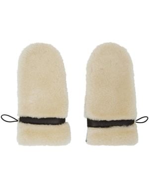 Chloé Brown & Beige Shearling Mittens - Black
