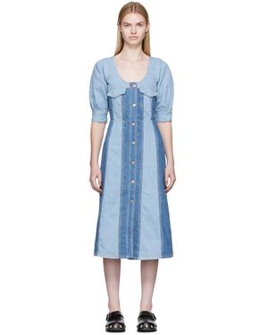 Ganni ブルー デニム ミディアムワンピース