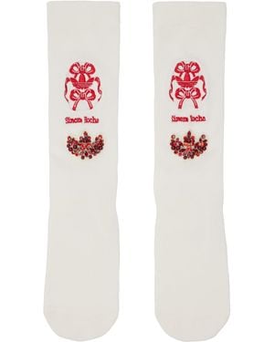 Simone Rocha Chaussettes Hautes Blanc Cassé Édition Adidas Originals