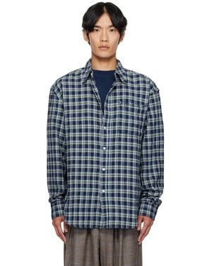 The Elder Statesman Dune Plaid Beach Shirt - Blue