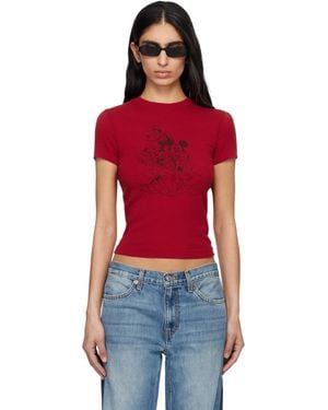 RE/DONE Micro T-Shirt 90S 'Mickey Mouse Crew' Rouge