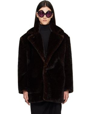 Coperni Notched Lapel Faux-Fur Coat - Black
