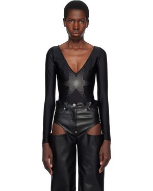 Pushbutton Star Point Bodysuit - Black