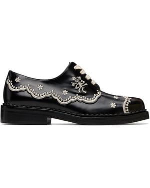 Simone Rocha Floral Lace Brogue Derbys - Black